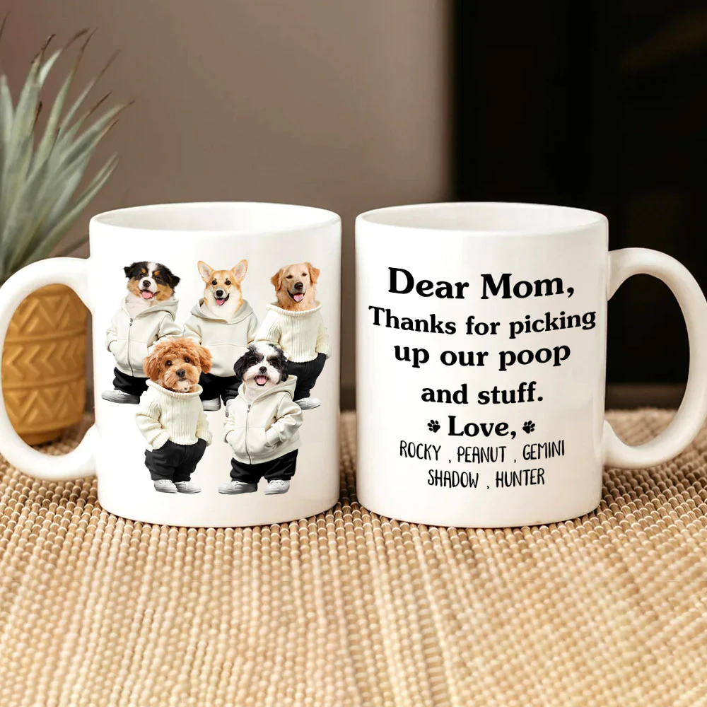 Custom Photo Thanks For Picking Up My Poop And Stuff Mug, Funny Gift for Dog, Cat Lovers HA75 891912 - Image 2