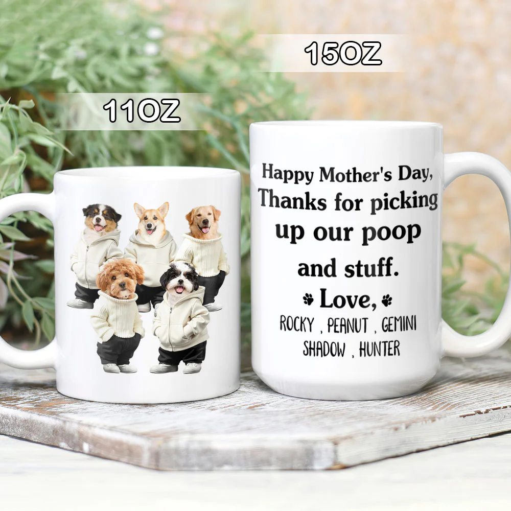 Custom Photo Thanks For Picking Up My Poop And Stuff Mug, Funny Gift for Dog, Cat Lovers HA75 891912 - Image 5