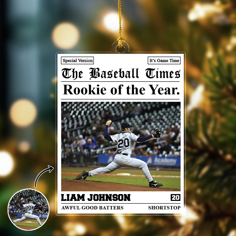 Custom Photo The Baseball Times Acrylic Ornament HA75 897212 - Image 2