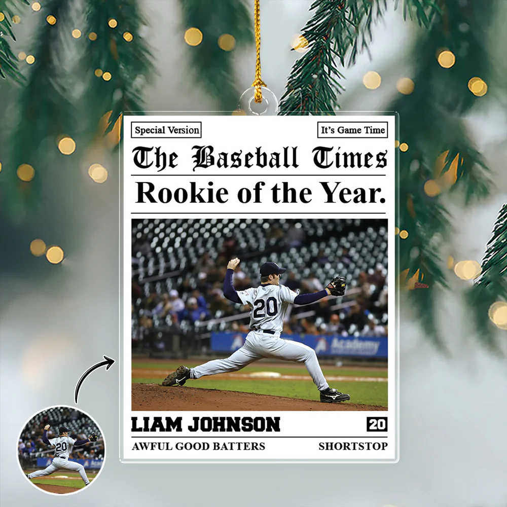 Custom Photo The Baseball Times Acrylic Ornament HA75 897212 - Image 4