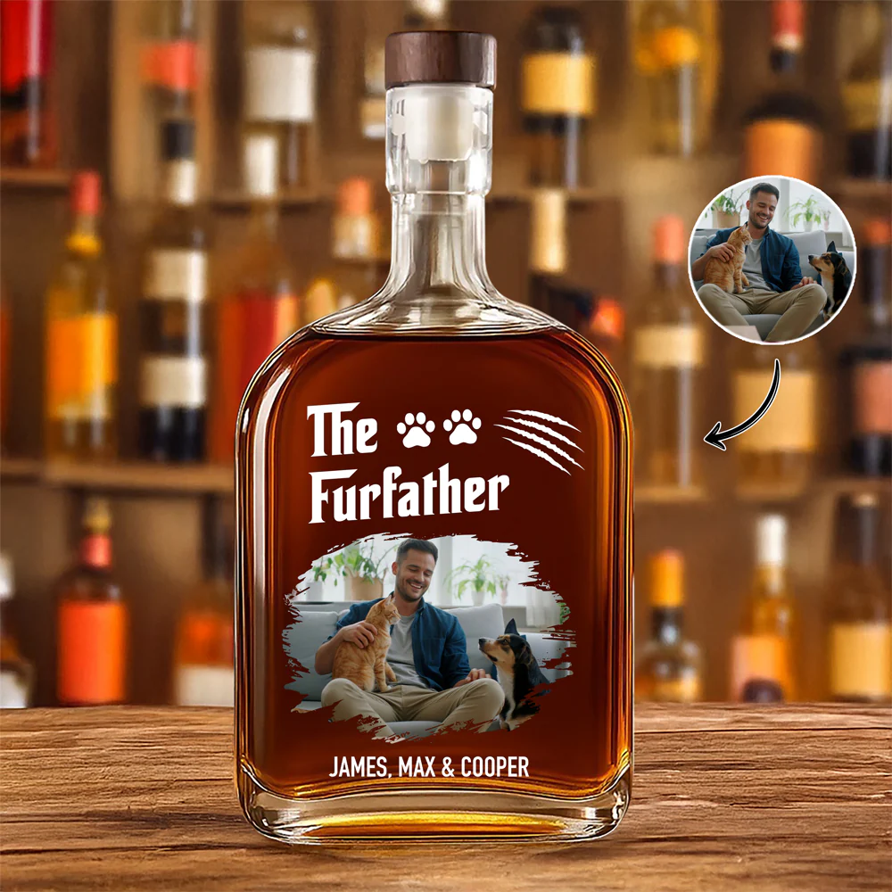Custom Photo The Dogfather The Catfather Whiskey Bottle For Dog Lovers HA75 897956 - Image 8