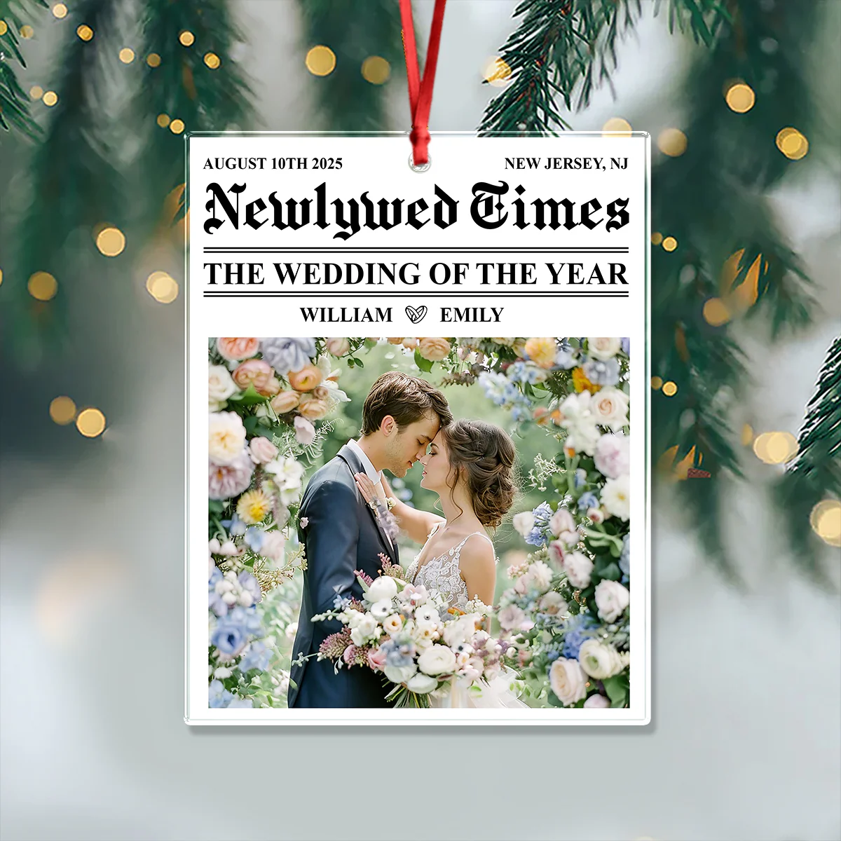 Custom Photo The Wedding Of The Year Couple Acrylic Ornament HA75 897512 - Image 2
