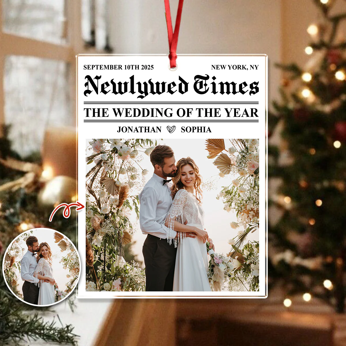 Custom Photo The Wedding Of The Year Couple Acrylic Ornament HA75 897512 - Image 3