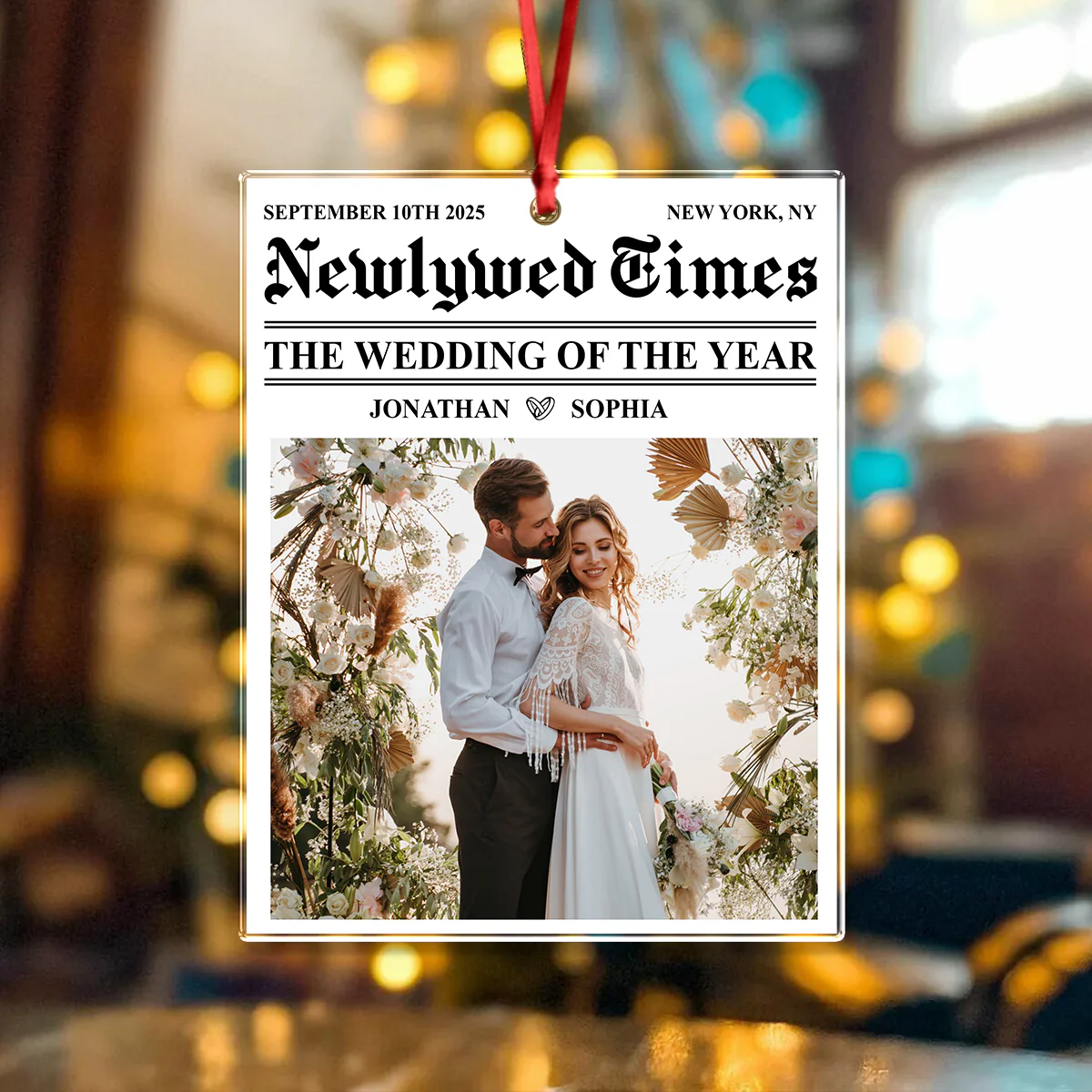 Custom Photo The Wedding Of The Year Couple Acrylic Ornament HA75 897512 - Image 5