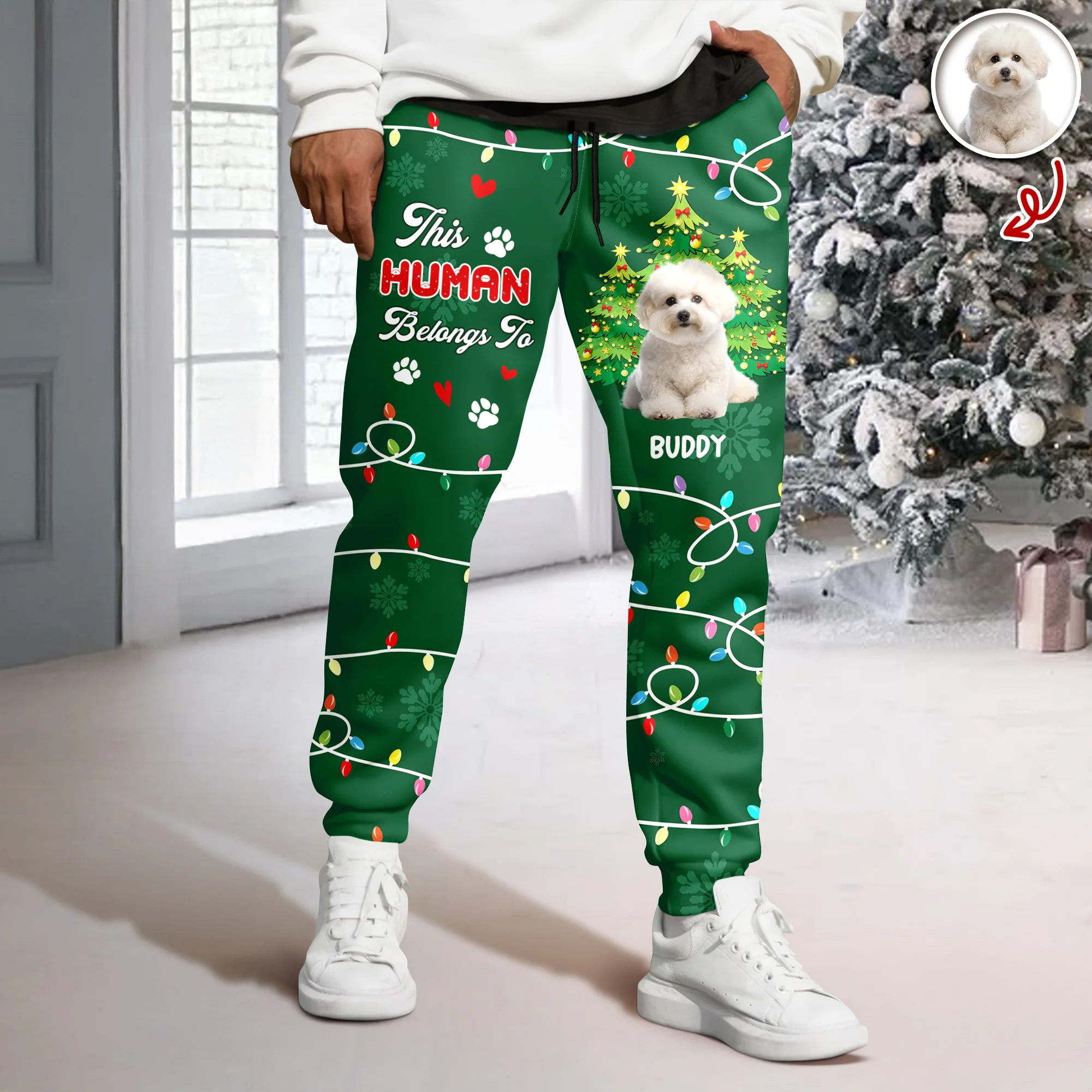 Custom Photo This Human Belongs To Dog Sweatpants HA75 897652 - Image 4