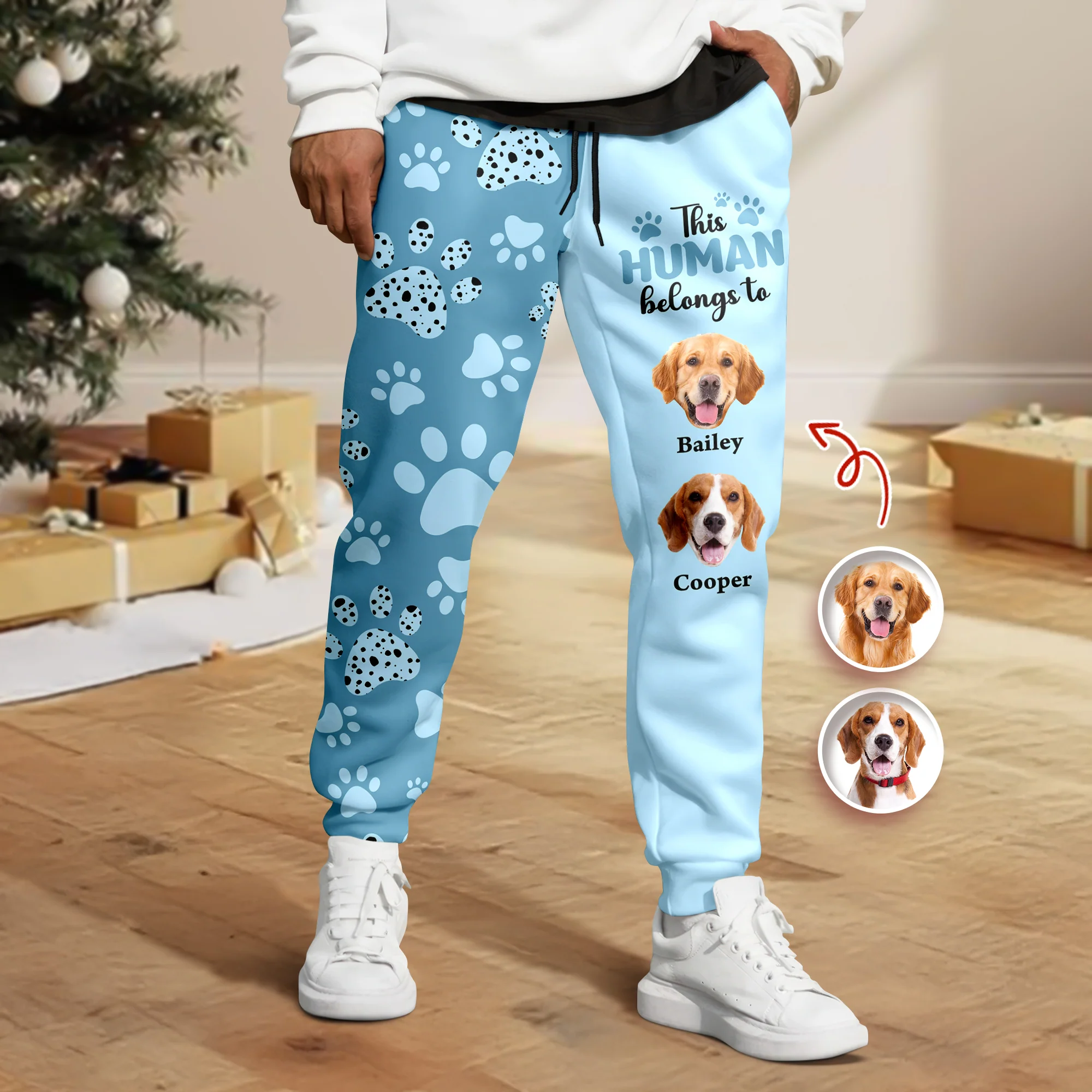 Custom Photo This Human Belongs To Dogs Sweatpants For Dog Lover HA75 897886 - Image 3