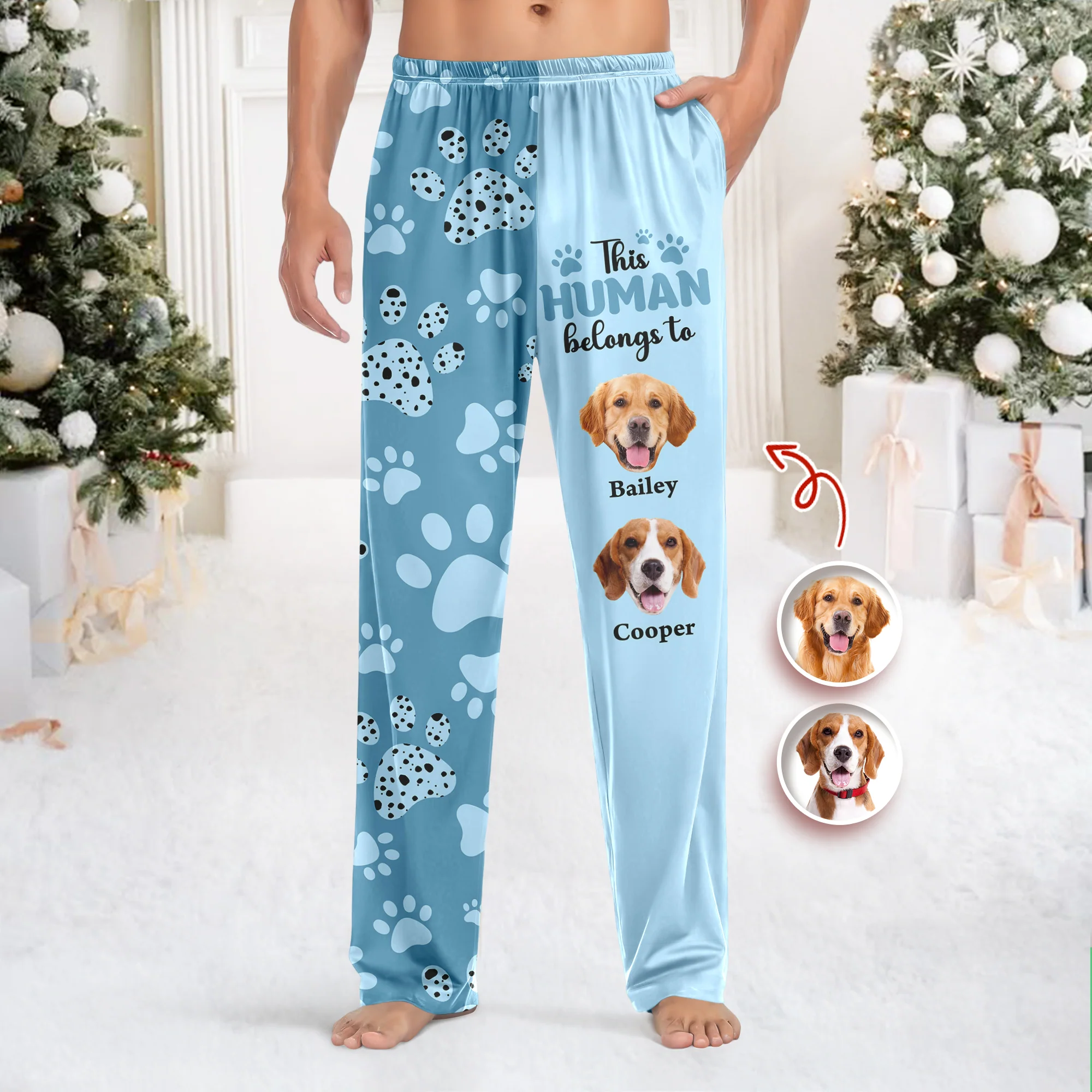 Custom Photo This Human Belongs To Dogs Sweatpants For Dog Lover HA75 897886 - Image 6