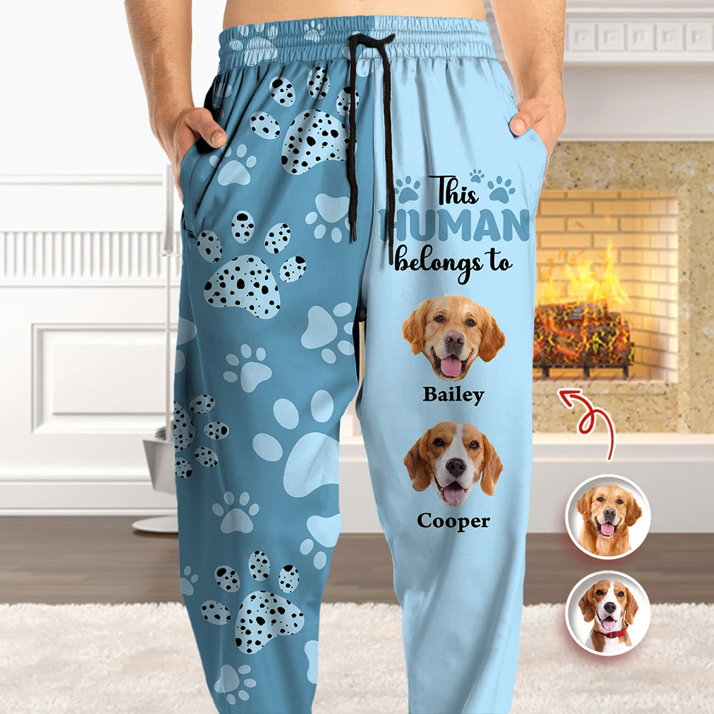 Custom Photo This Human Belongs To Dogs Sweatpants For Dog Lover HA75 897886 - Image 8
