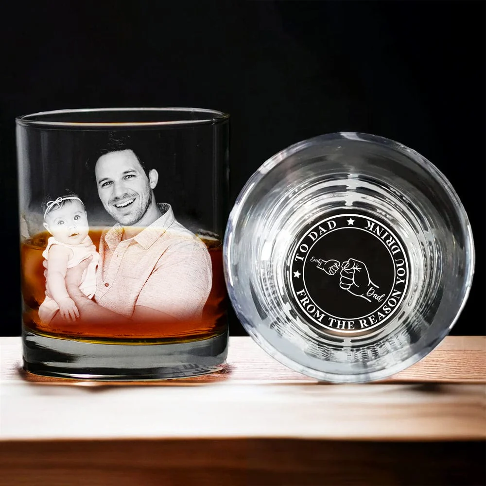 Custom Photo To Dad From The Reasons You Drink Engraved Rock Glass HA75 890540 - Image 3