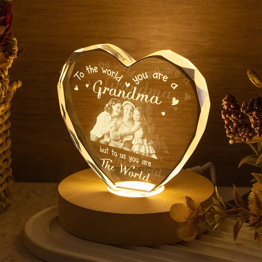 Custom Photo To The World You Are A Grandma Engraved Crystal Photo With Light HA75 920546 - Image 8
