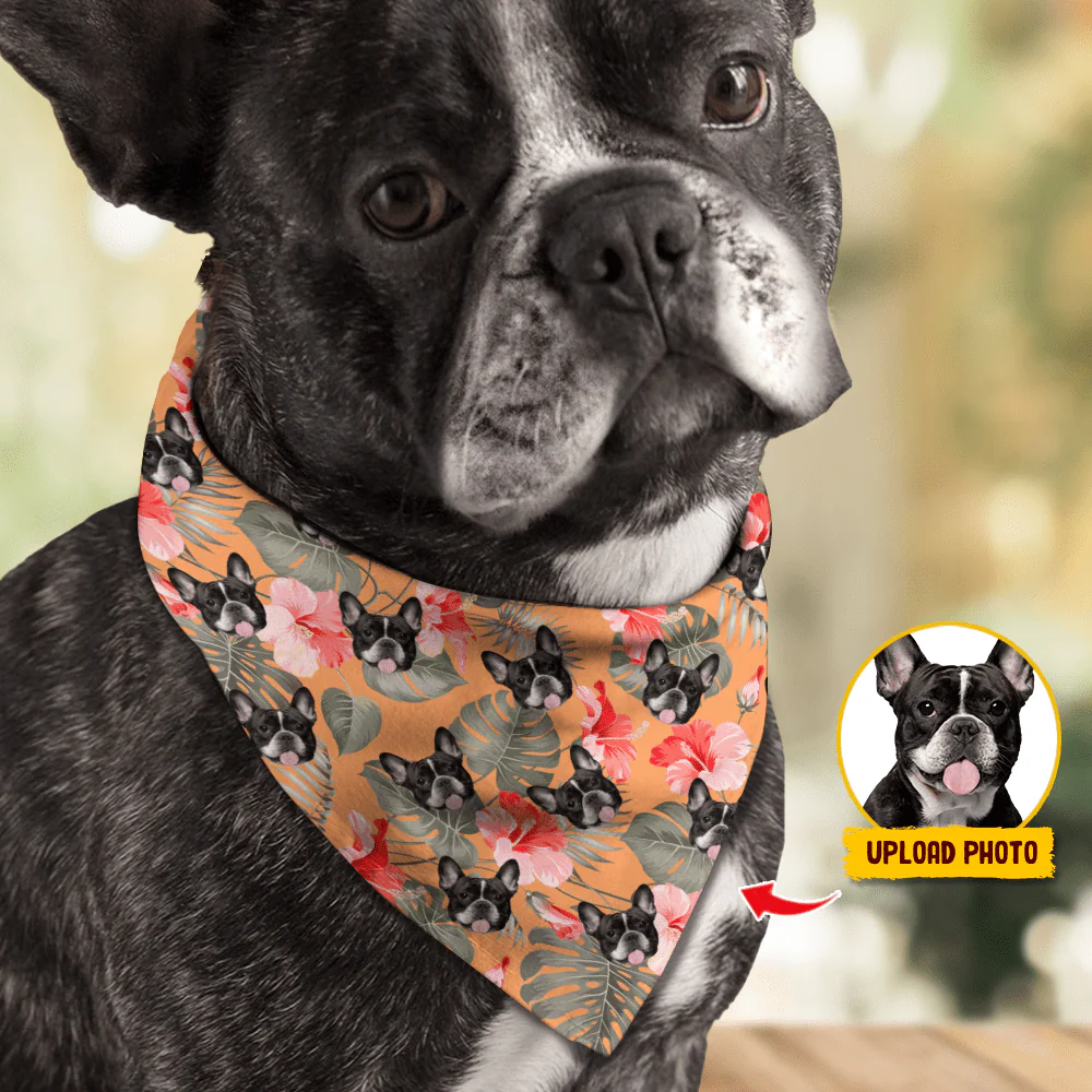 Custom Photo Tropical Dog Hawaiian Bandana HA75 890714 - Image 2