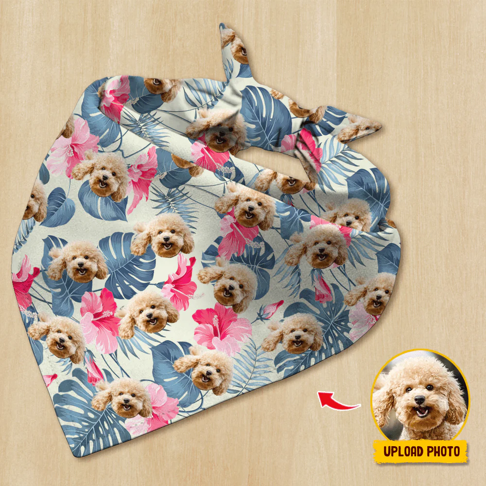 Custom Photo Tropical Dog Hawaiian Bandana HA75 890714 - Image 3