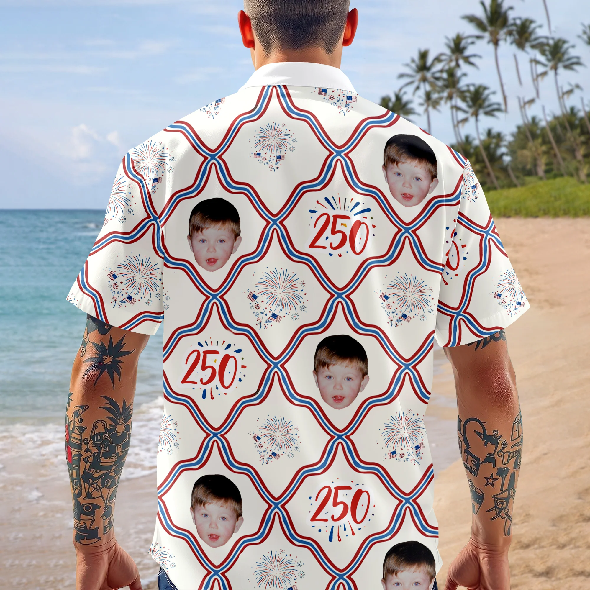 Custom Photo USA 250th Anniversary Patriotic Hawaii Shirt HA75 898818 - Image 2