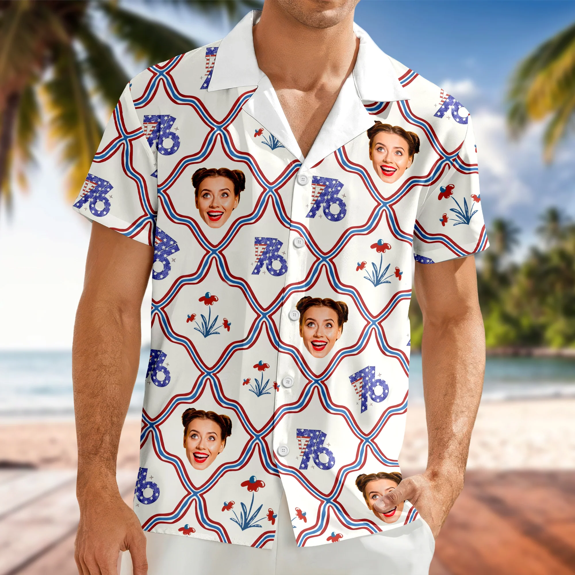 Custom Photo USA 250th Anniversary Patriotic Hawaii Shirt HA75 898818 - Image 3