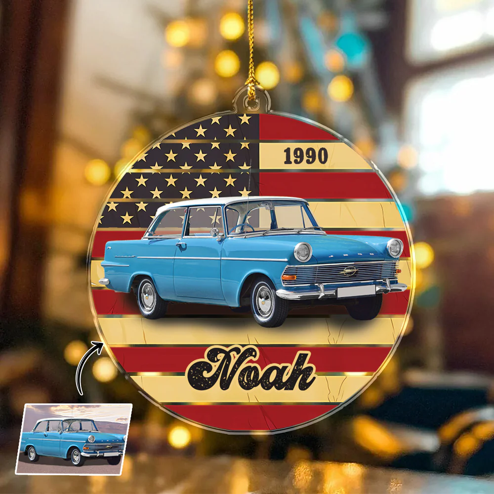 Custom Photo Vintage Retro Car Acrylic Ornament HA75 897274 - Image 2