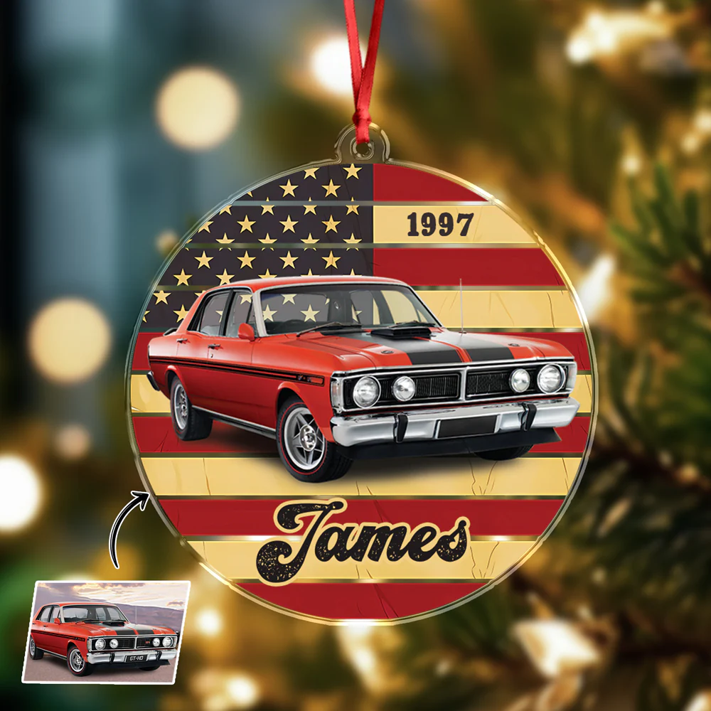 Custom Photo Vintage Retro Car Acrylic Ornament HA75 897274 - Image 3
