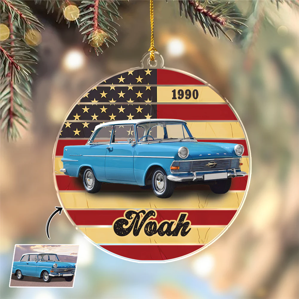 Custom Photo Vintage Retro Car Acrylic Ornament HA75 897274 - Image 6