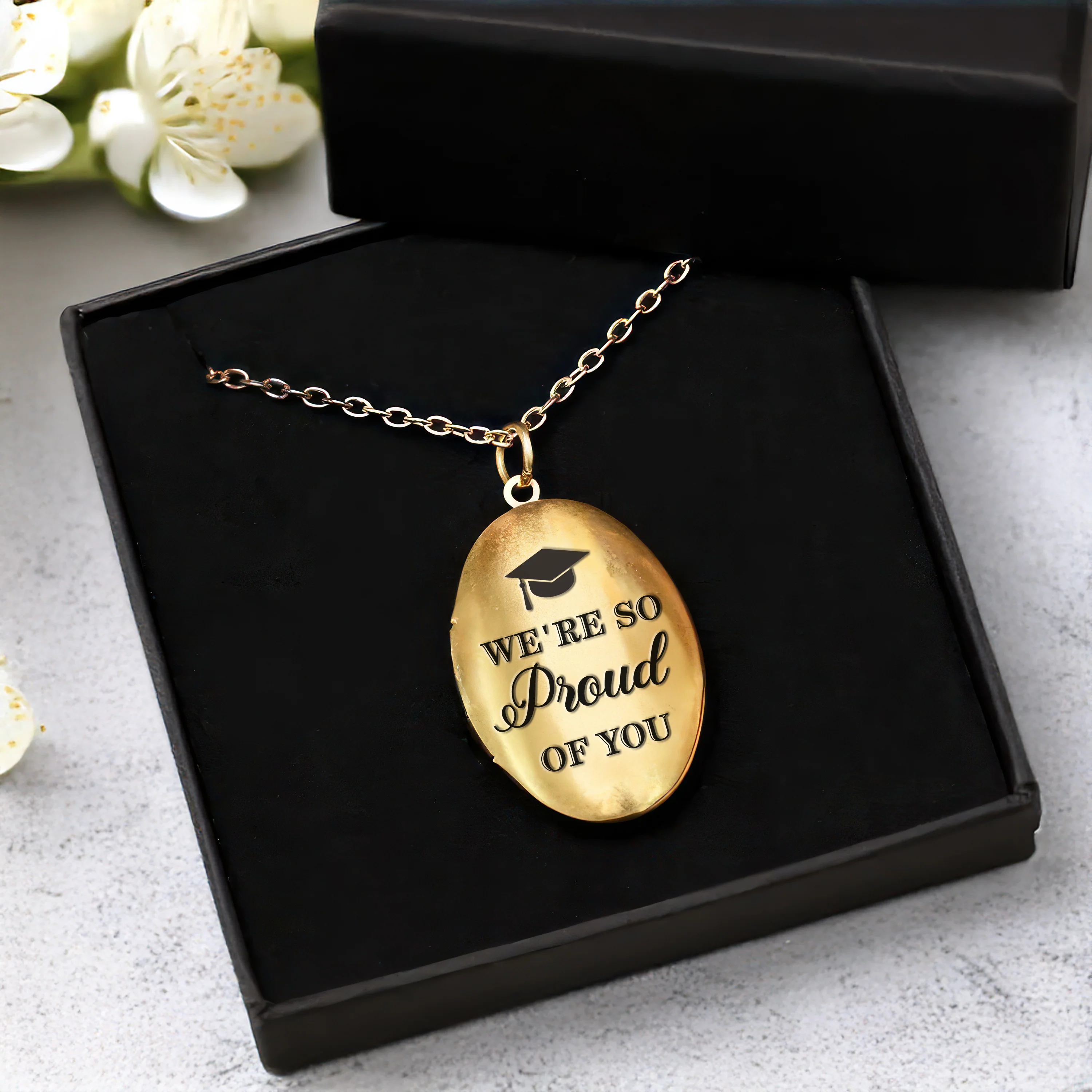 Custom Photo We're So Proud Of You Graduation Gift Locket Necklace HA75 892238 - Image 3
