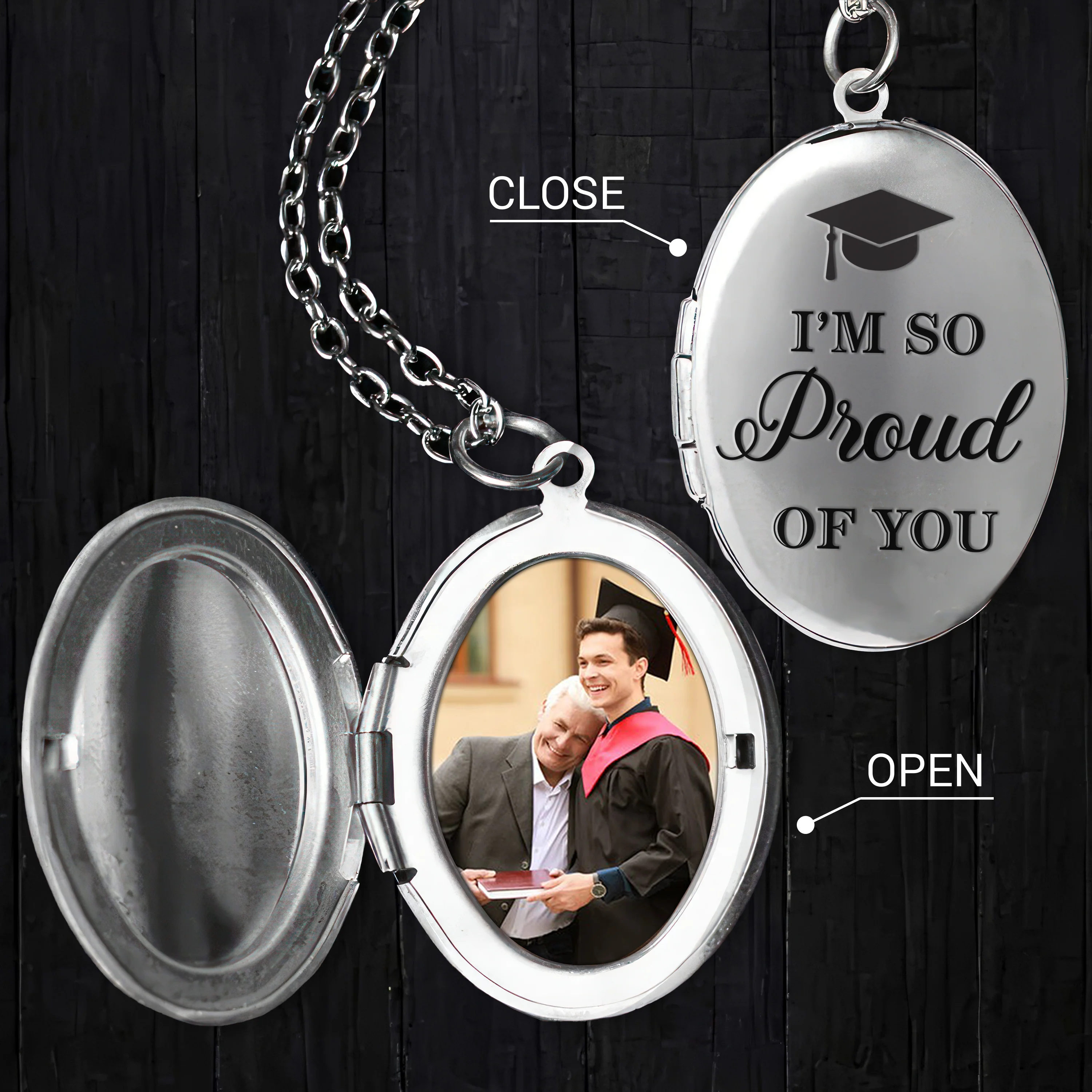 Custom Photo We're So Proud Of You Graduation Gift Locket Necklace HA75 892238 - Image 5