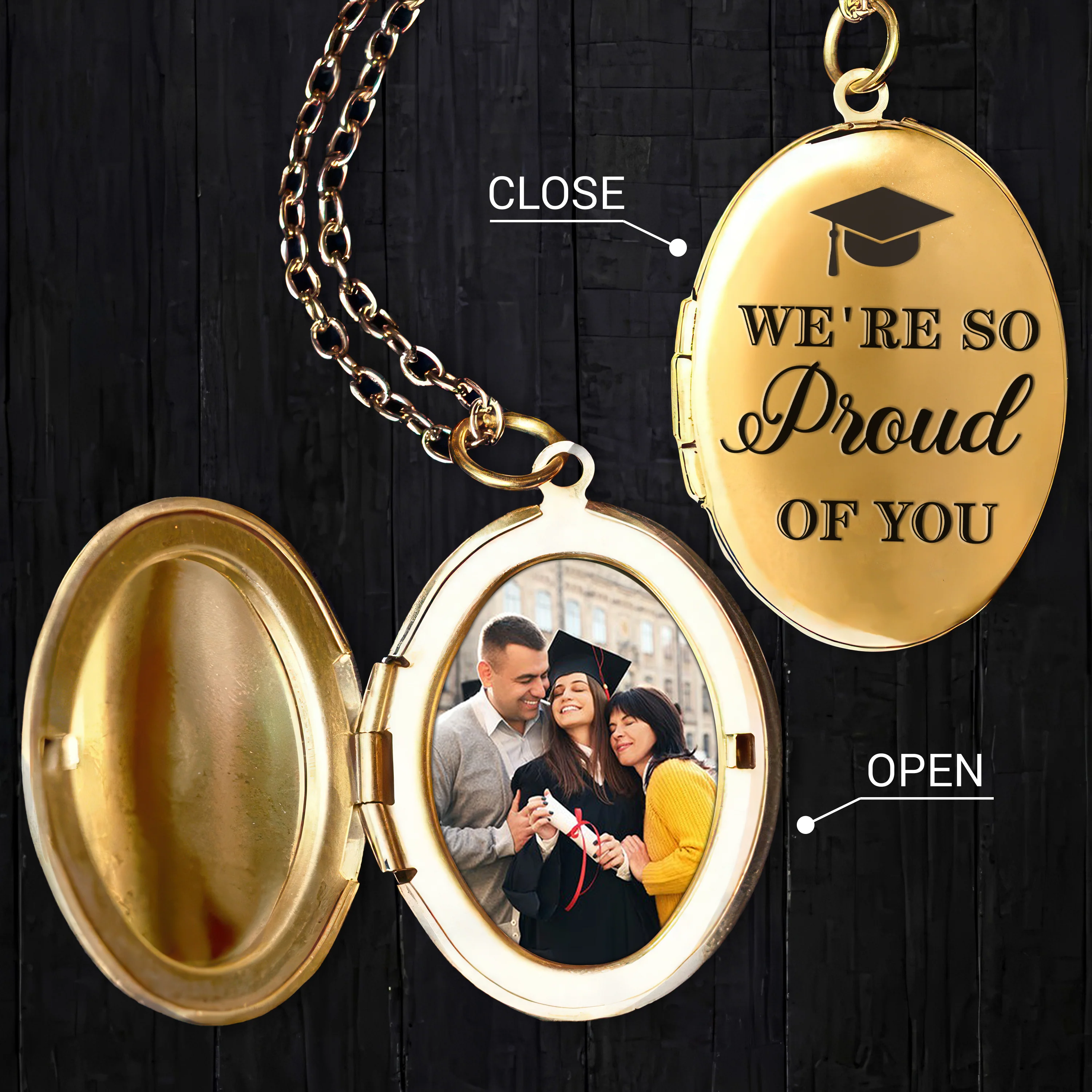 Custom Photo We're So Proud Of You Graduation Gift Locket Necklace HA75 892238 - Image 8