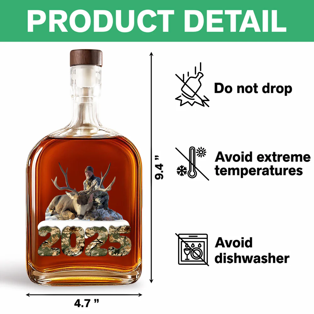 Custom Photo Whiskey Bottle Christmas Gifts For Deer Hunting HA75 898360 - Image 6