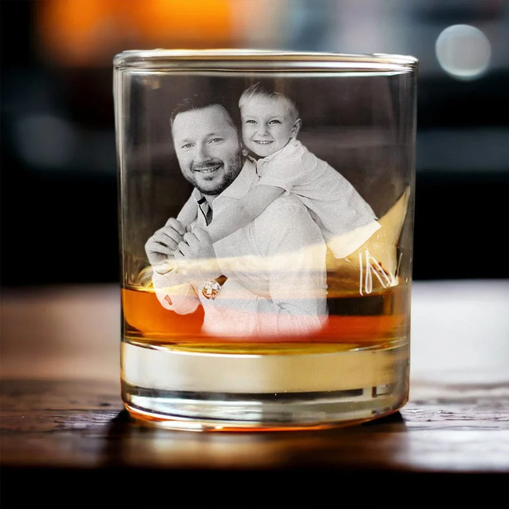 Custom Photo Wishing You A Smooth Father's Day Engraved Rock Glass HA75 890548 - Image 3