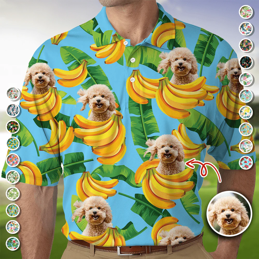 Custom Photo With Tropical Pattern Dog Polo Shirt HA75 890738 - Image 2