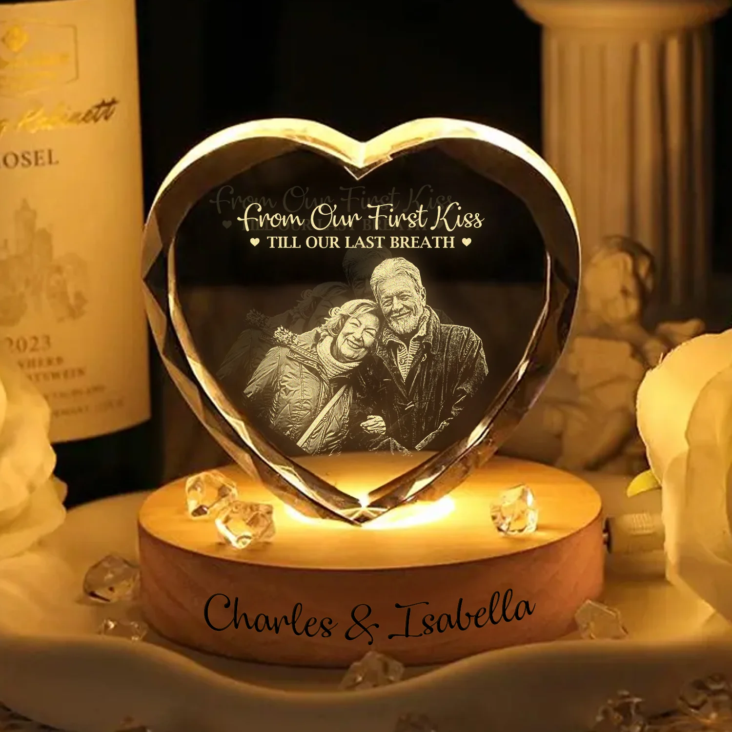 Custom Photo You And Me We Got This Couple Engraved Crystal Photo With Light HA75 898208 - Image 2
