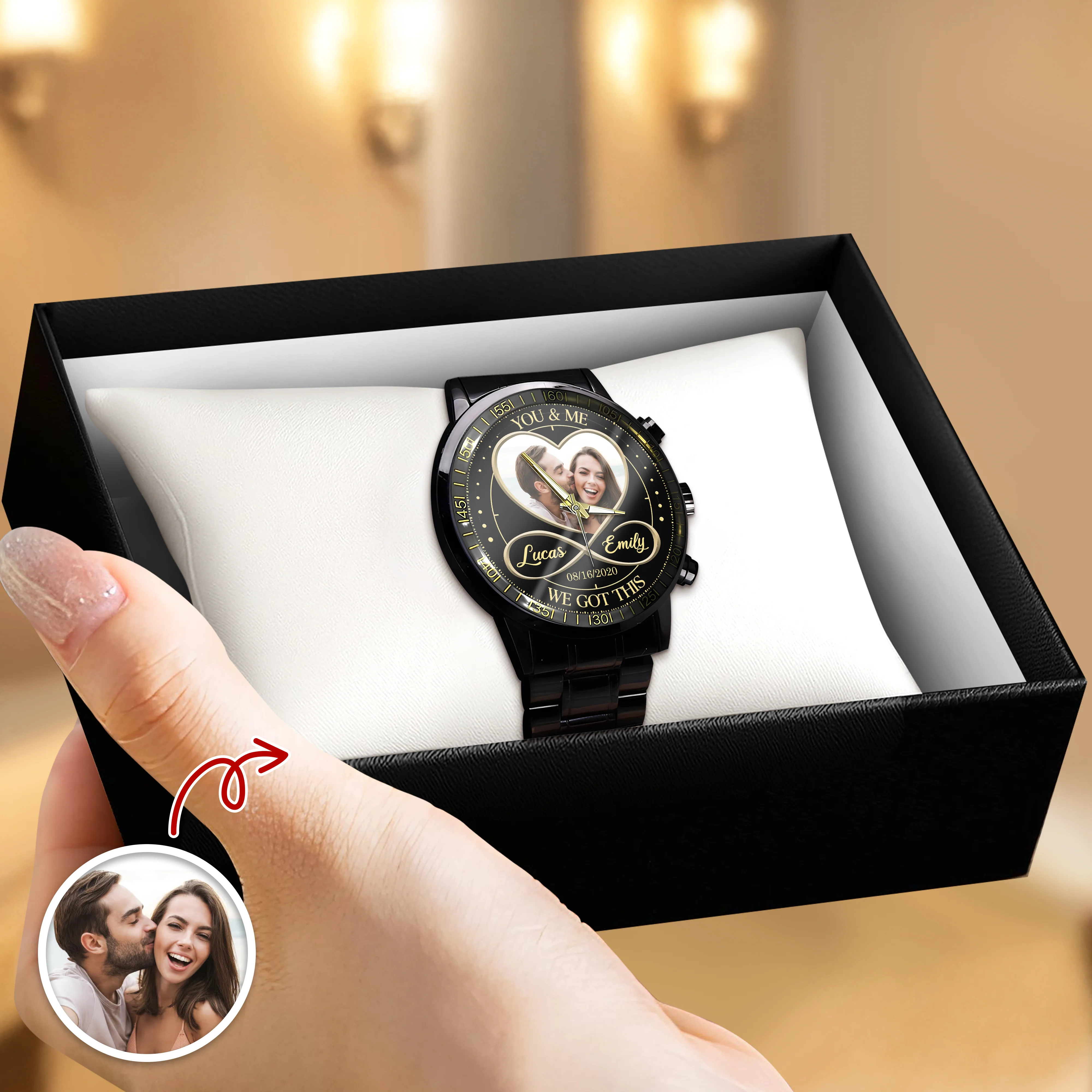 Custom Photo You & Me We Got This - Couple Personalized Men's Wrist Watch HA75 892762 - Image 5