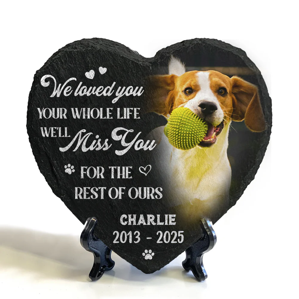 Custom Photo You Would Have Lived Forever Pet Memorial Heart Shaped Stone With Stand HA75 891212 - Image 6