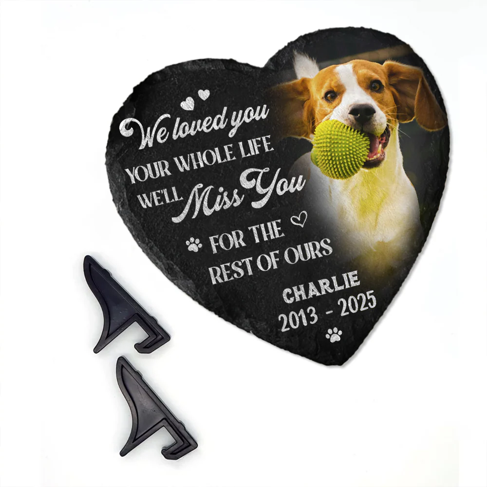 Custom Photo You Would Have Lived Forever Pet Memorial Heart Shaped Stone With Stand HA75 891212 - Image 8