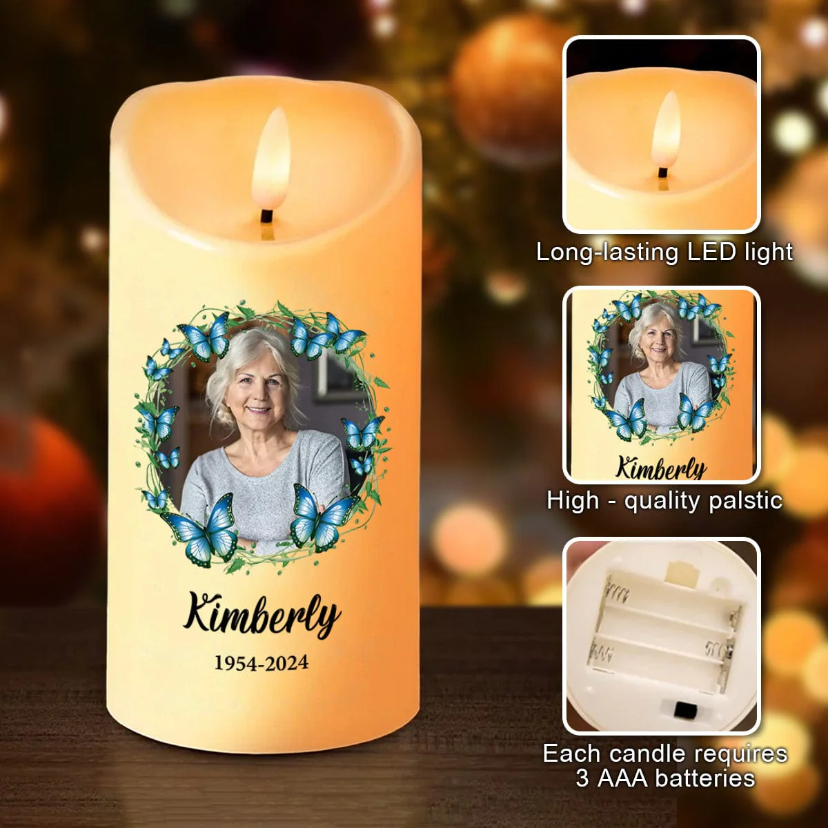 Custom Photo Your Memory Lives On Memorial LED Candle HA75 891740 - Image 5