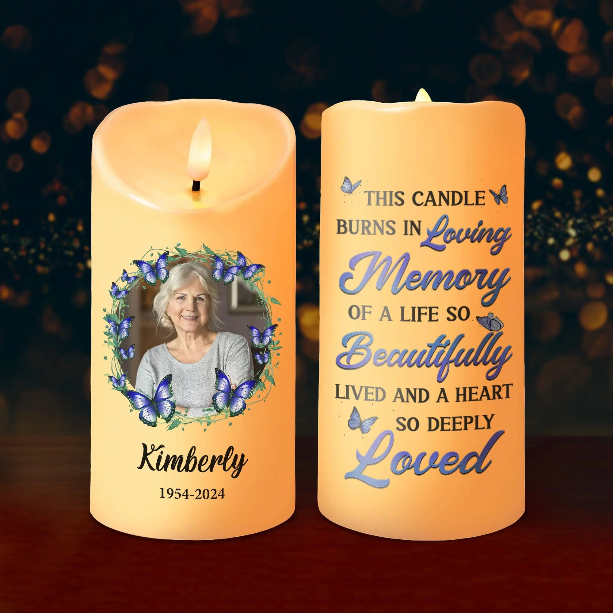 Custom Photo Your Memory Lives On Memorial LED Candle HA75 891740 - Image 6