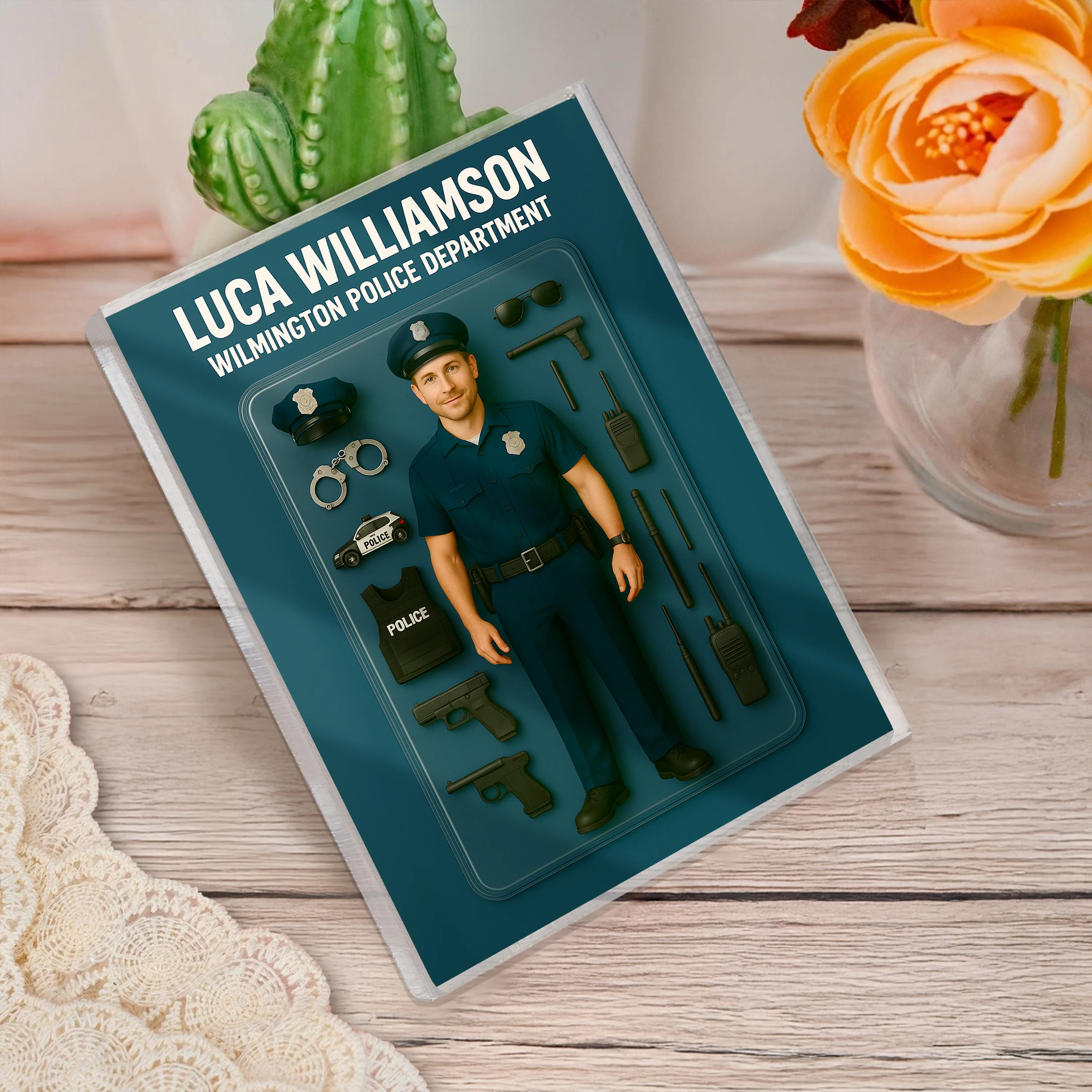 Custom Police Figure Acrylic Block Plaque, Unique Keepsake, Father's Day Gift HA75 892338 - Image 4