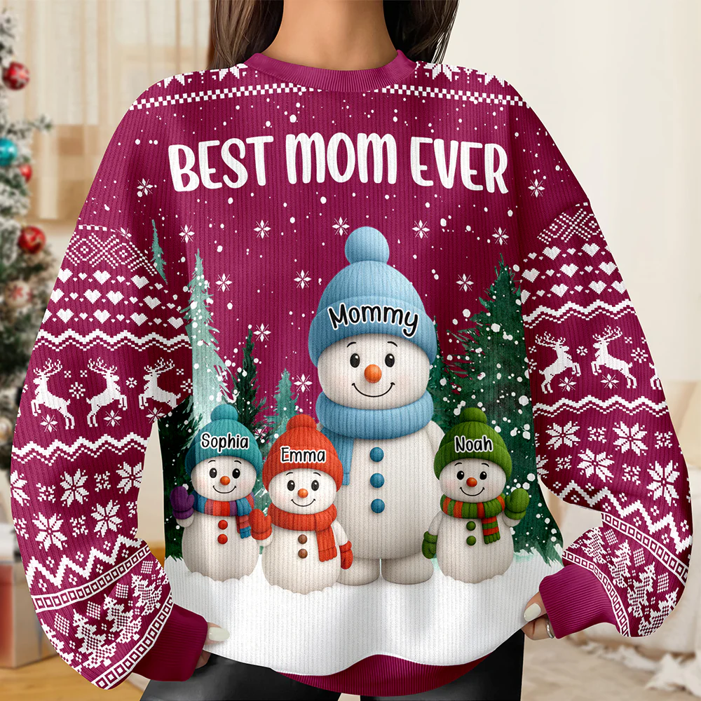 Custom Snowman Family Personalized Ugly Sweater Christmas Gift HA75 898430 - Image 3