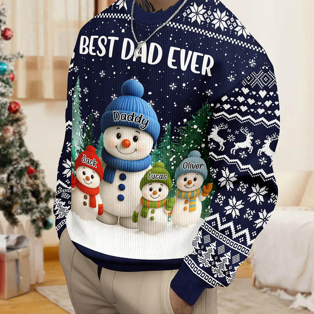 Custom Snowman Family Personalized Ugly Sweater Christmas Gift HA75 898430 - Image 5