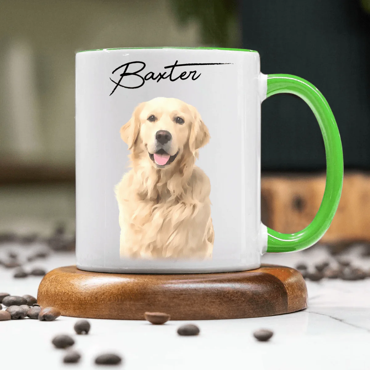 Custom Watercolor Dog Cat Pet Photo Accent Mug HA75 891804 - Image 6