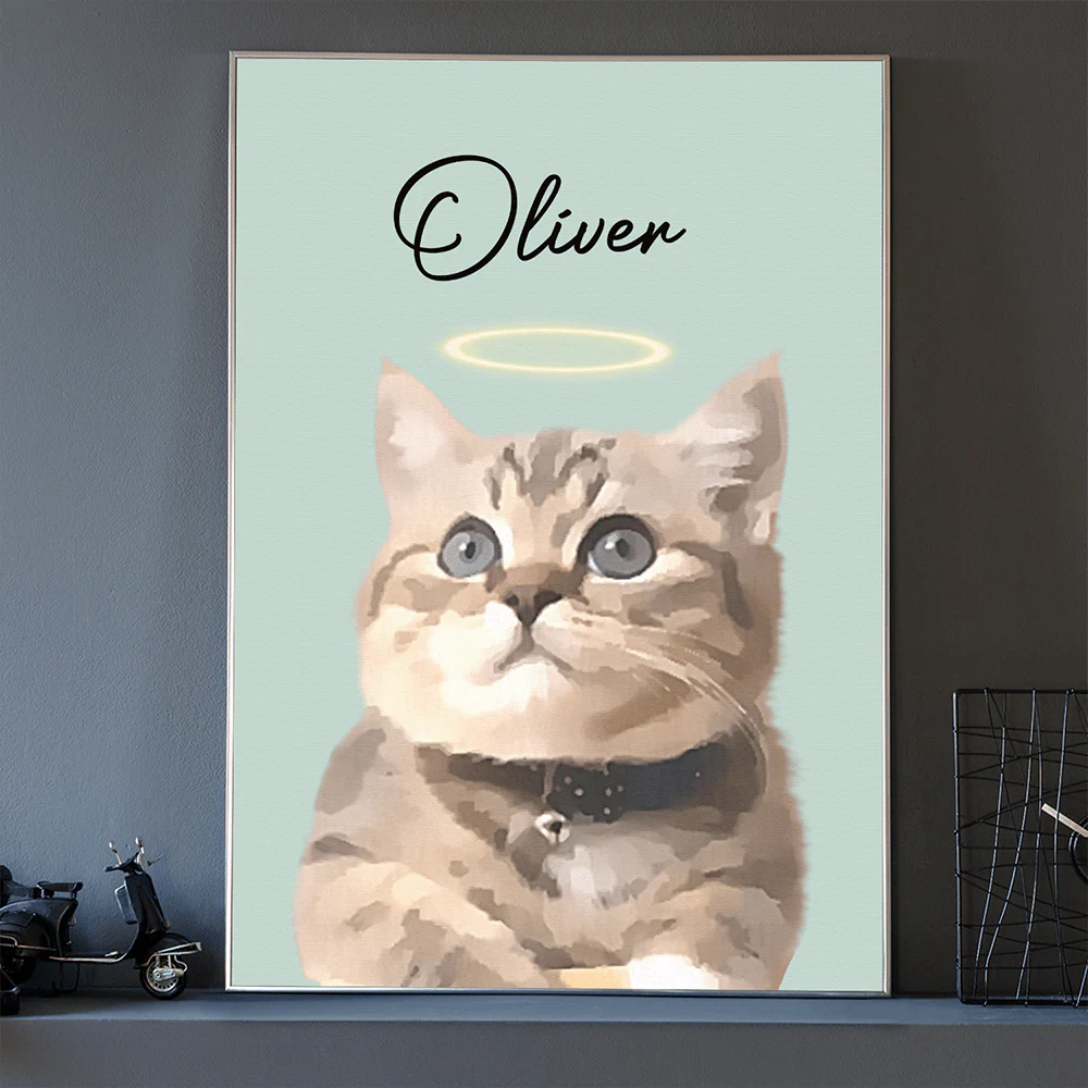 Custom Watercolor Dog Cat Pet Photo Memorial Picture Frame Poster Canvas HA75 891800 - Image 13