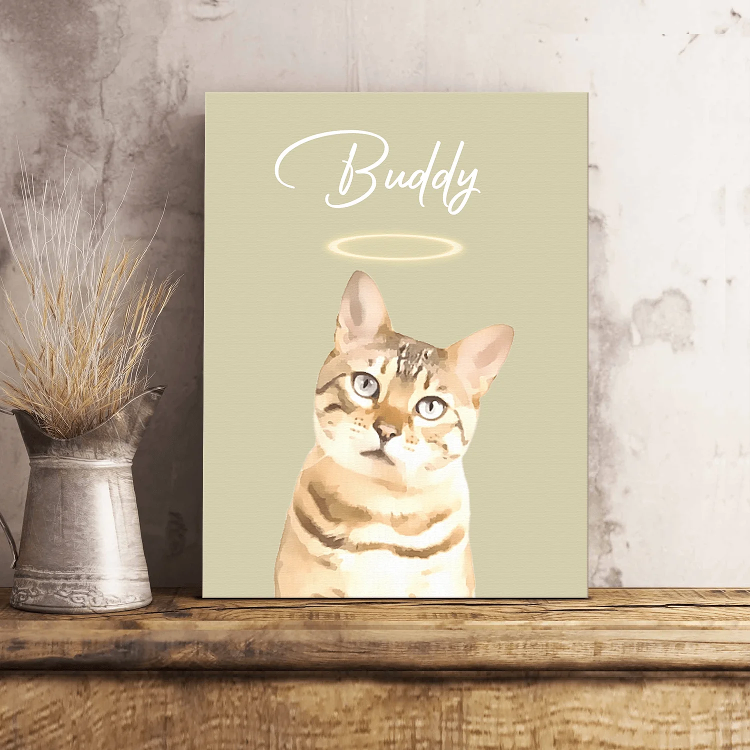 Custom Watercolor Dog Cat Pet Photo Memorial Picture Frame Poster Canvas HA75 891800 - Image 15