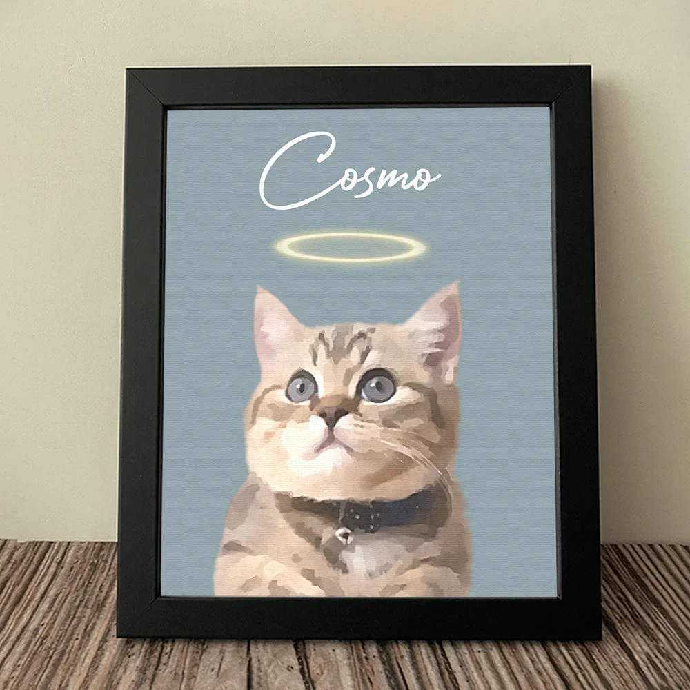 Custom Watercolor Dog Cat Pet Photo Memorial Picture Frame Poster Canvas HA75 891800 - Image 6