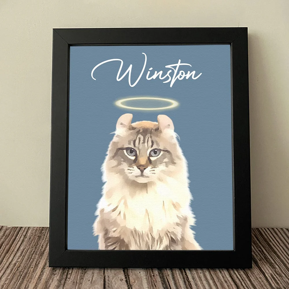 Custom Watercolor Dog Cat Pet Photo Memorial Picture Frame Poster Canvas HA75 891800 - Image 8