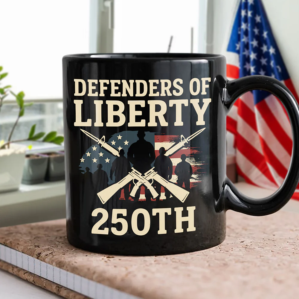 Defenders Of Liberty 250th Anniversary USA Black Mug HA75 897296 - Image 2