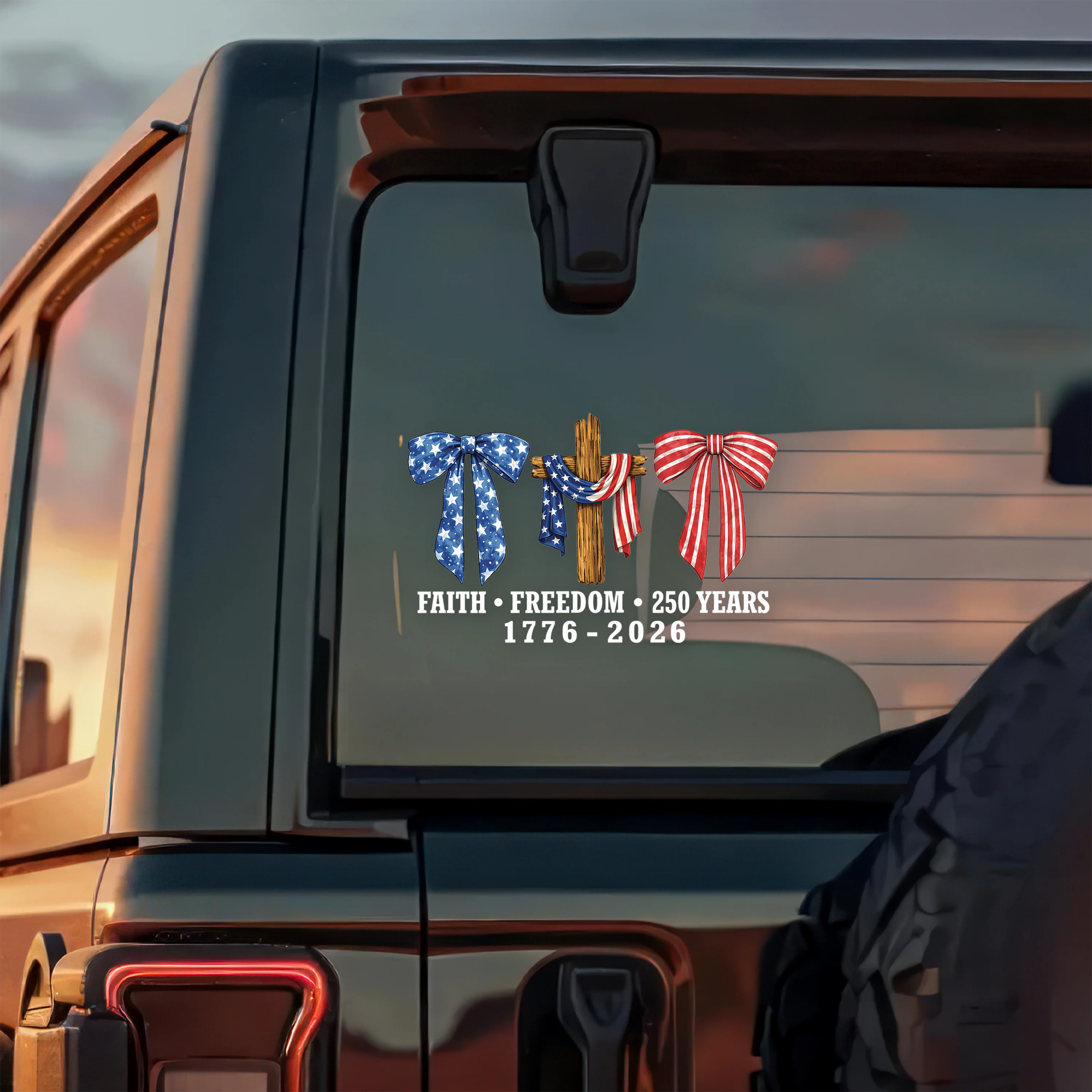 Faith Freedom 250 Years Jesus Christian America Car Window Decal Sticker HA75 920988 - Image 4