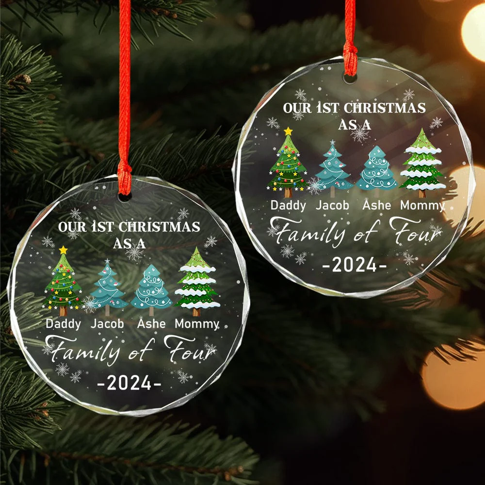 Family of Three - Our 1st Christmas Personalized Glass Ornament HA75 891380 - Image 4