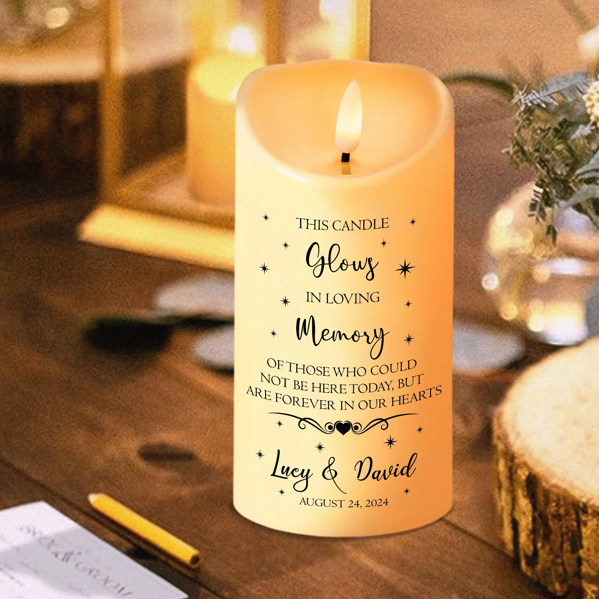 Forever In Our Heart Wedding Memorial Personalized LED Candle HA75 891744 - Image 2