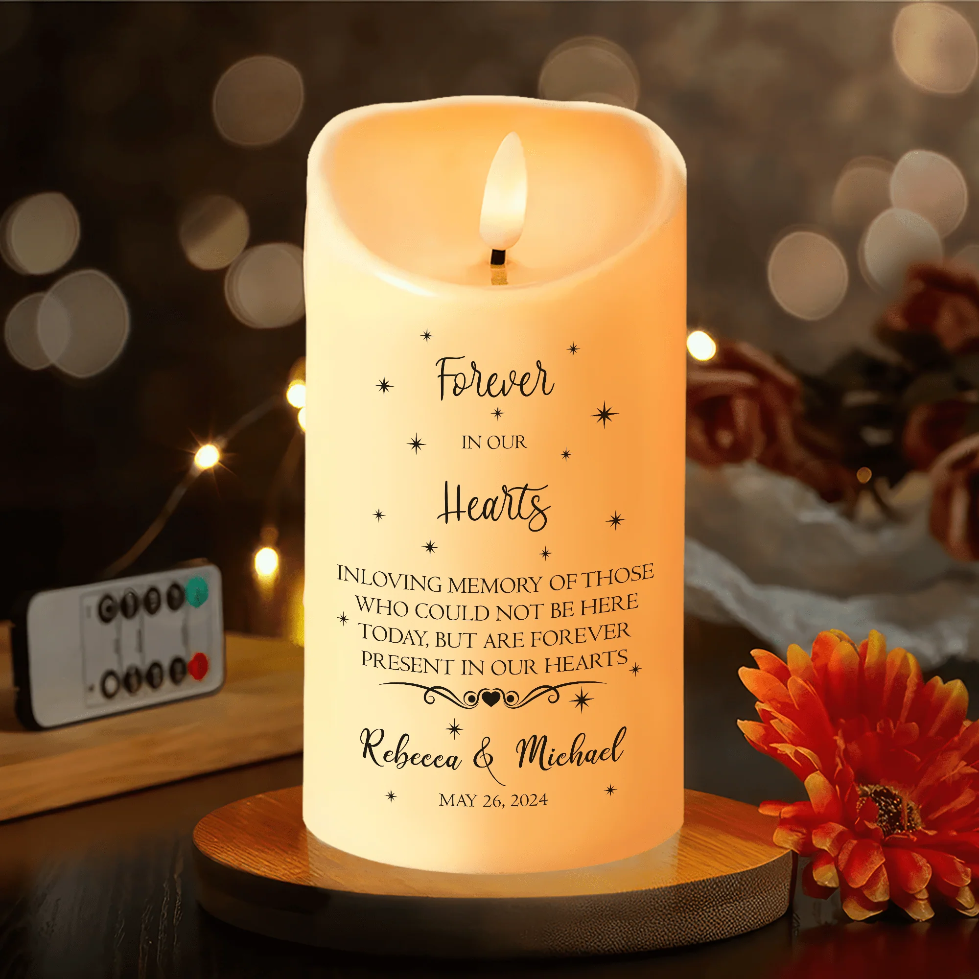 Forever In Our Heart Wedding Memorial Personalized LED Candle HA75 891744 - Image 7