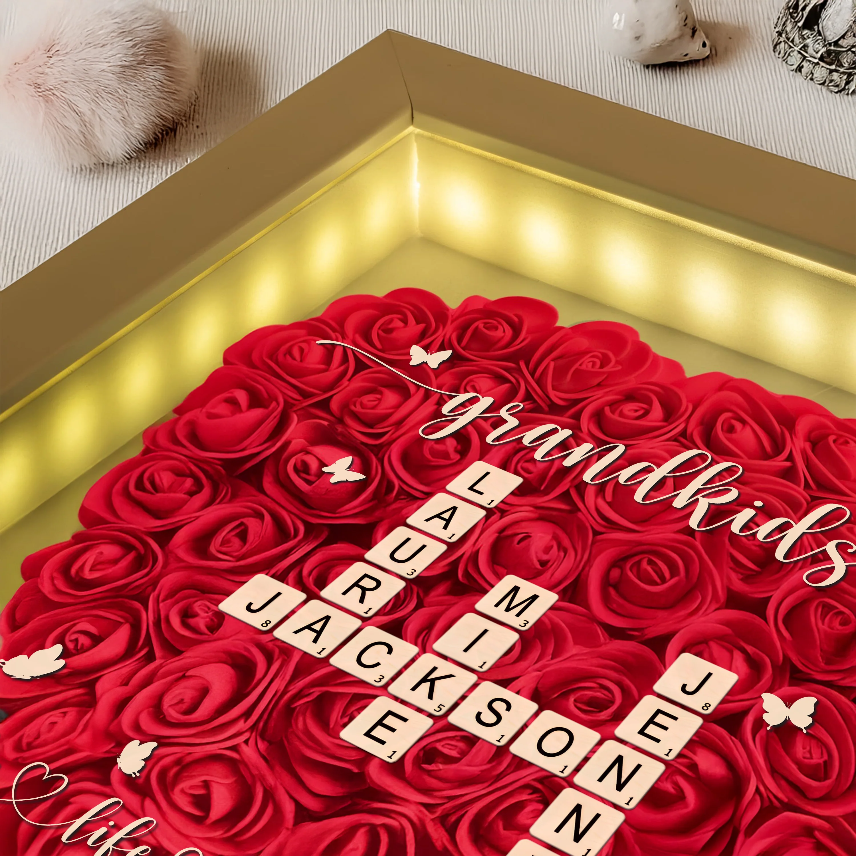 Grandkids Make Life More Grand Personalized Flower Shadow Box Mother's Day Gift For Grandma HA75 892050 - Image 2