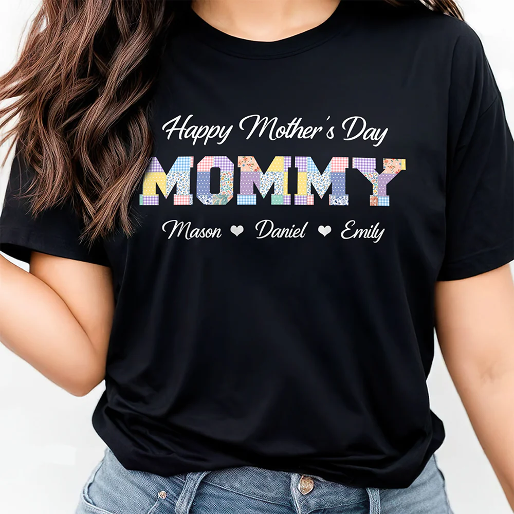 Grandma Title Patchwork Personalized Dark Shirt Happy Mother's Day Gift HA75 920704 - Image 4