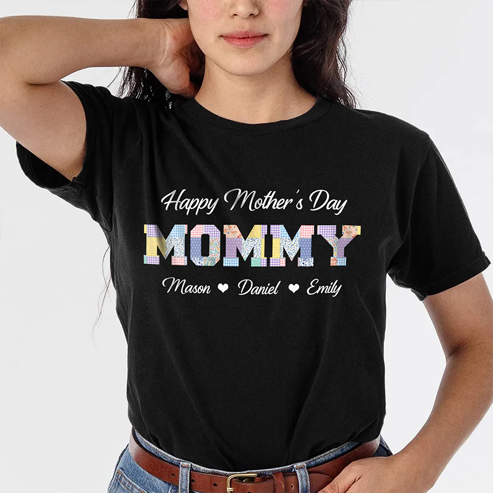 Grandma Title Patchwork Personalized Dark Shirt Happy Mother's Day Gift HA75 920704 - Image 5