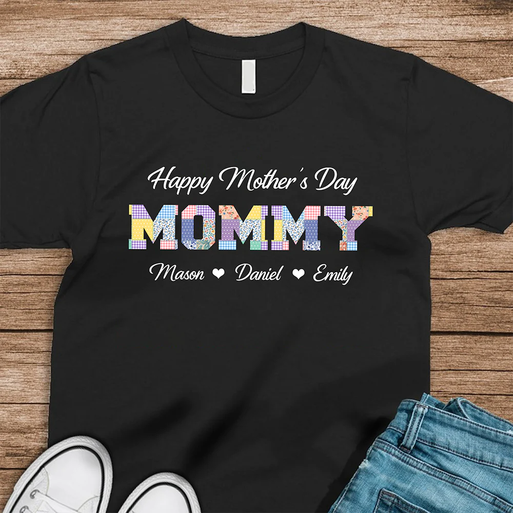 Grandma Title Patchwork Personalized Dark Shirt Happy Mother's Day Gift HA75 920704 - Image 6